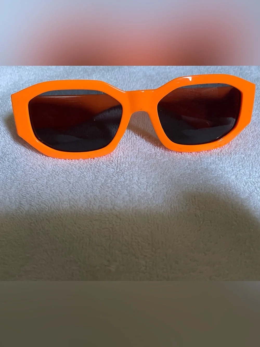 Bold Orange Slim Rectangular Sunglasses